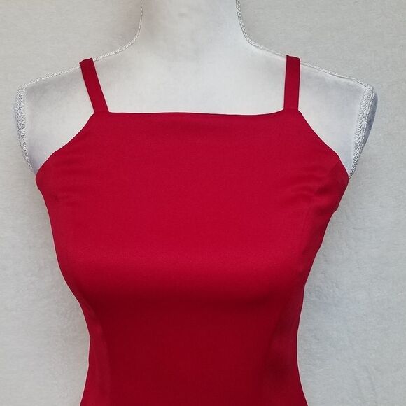 VINTAGE Dawn Joy Red Bow Cage Back Bodycon Dress - Picture 7 of 14